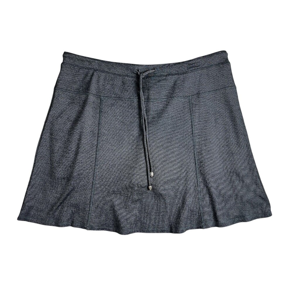 Green Tea Women's A-Line Knit Skort Size L Black Activewear Athleisure Casual
